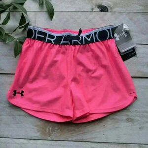 Under Armour Graphics Hot Pink Heat Gear Athletic Shorts Size Youth XL NWT